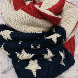 Knitted patriotic infinity scarf!!